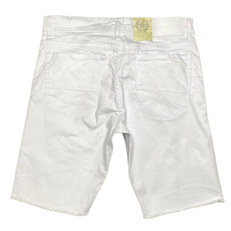 Jordan Craig Clean Frayed Bottom Shorts (White) J3190S