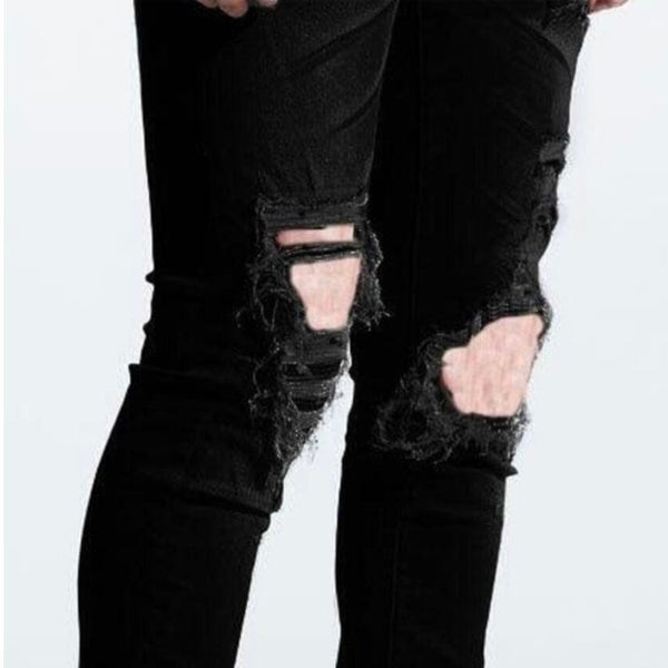 Embellish Spencer Knee Rip Jeans (Jet Black) EMBSPNCR-DS