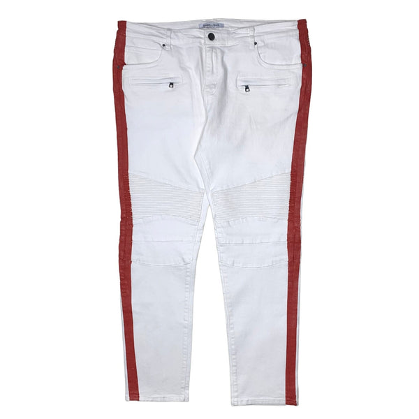 Embellish Striped Jean (Cream/Red) - EMB12