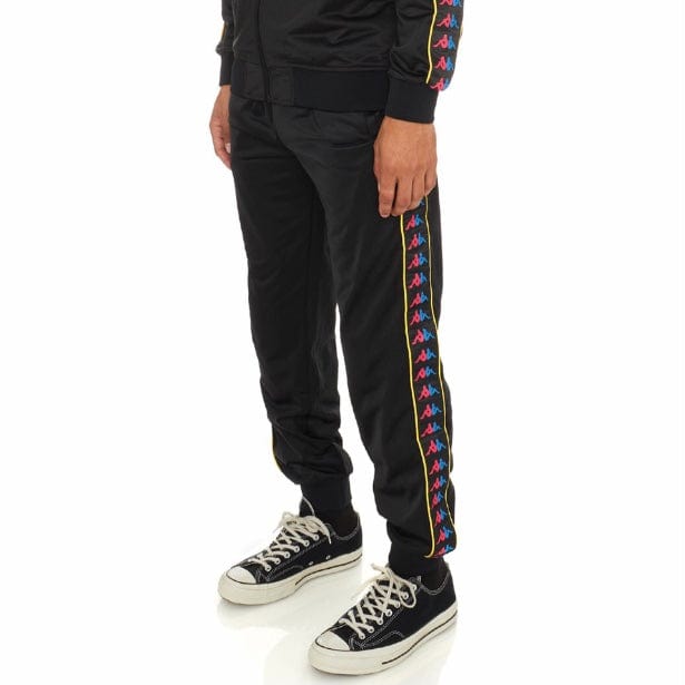 Kappa 222 Banda Taggart Trackpants (Black/Fuchsia-Blue/Yellow) 33144HW