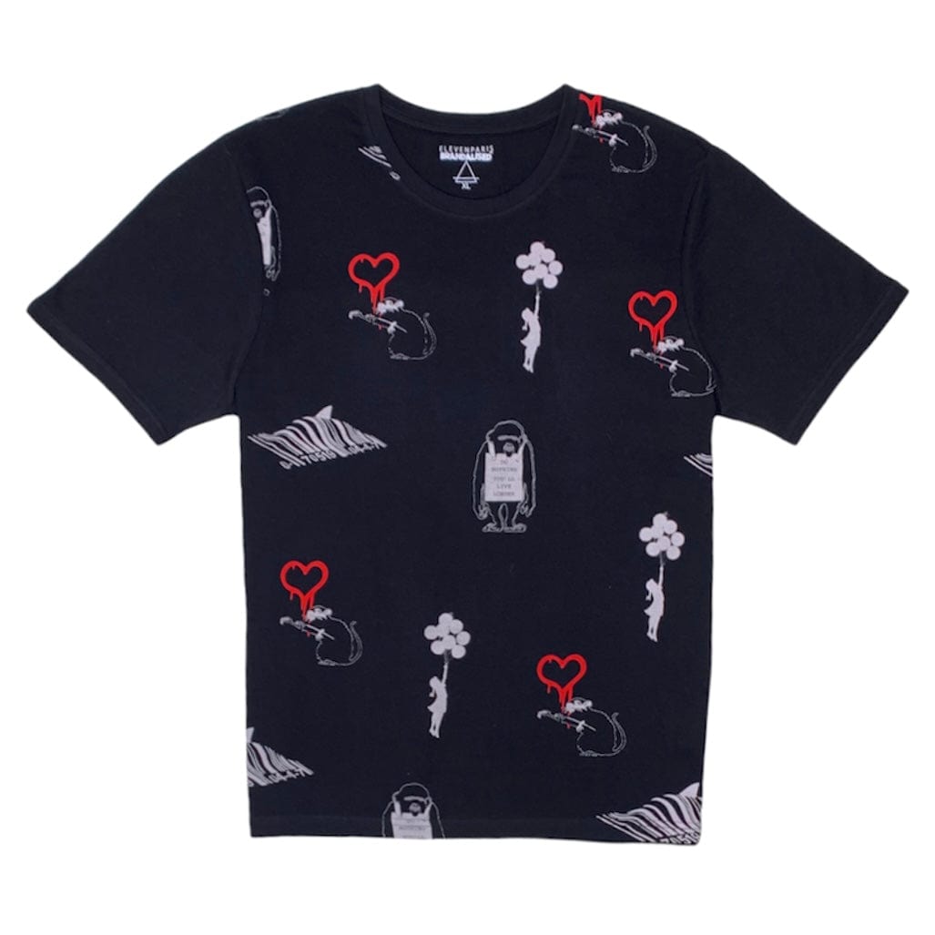 Life Is A Joke Multi Graphic T-Shirt (Black) - 17FTS312