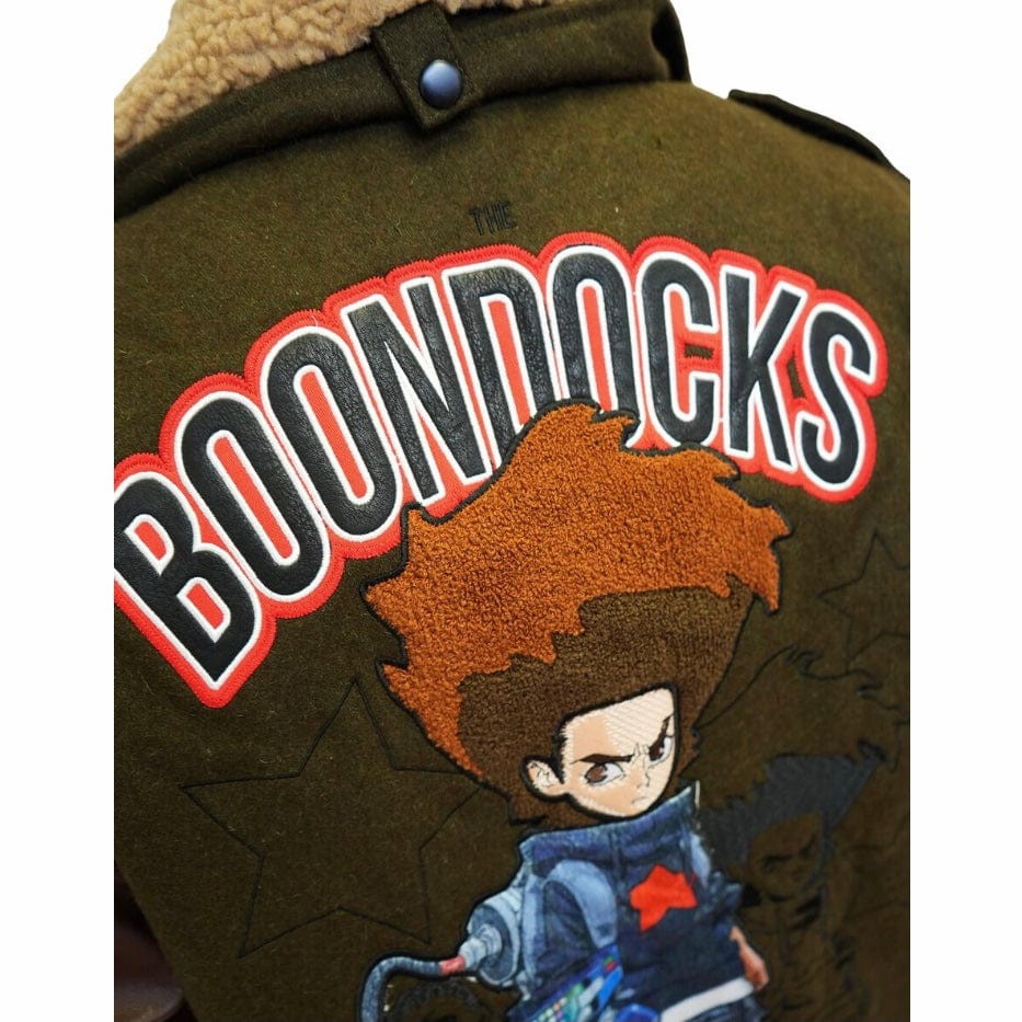 De Kryptic Boondocks Uncle Varsity Jacket (Olive) BD-WJKT-009