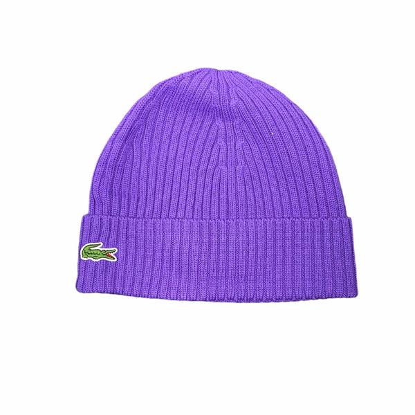 Lacoste Men's Ribbed Wool Beanie (Lavender) RB4162
