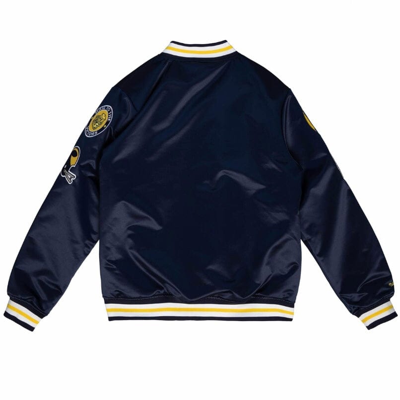 Mitchell & Ness NCAA University Of Michigan Champ City Satin Jacket (Navy)