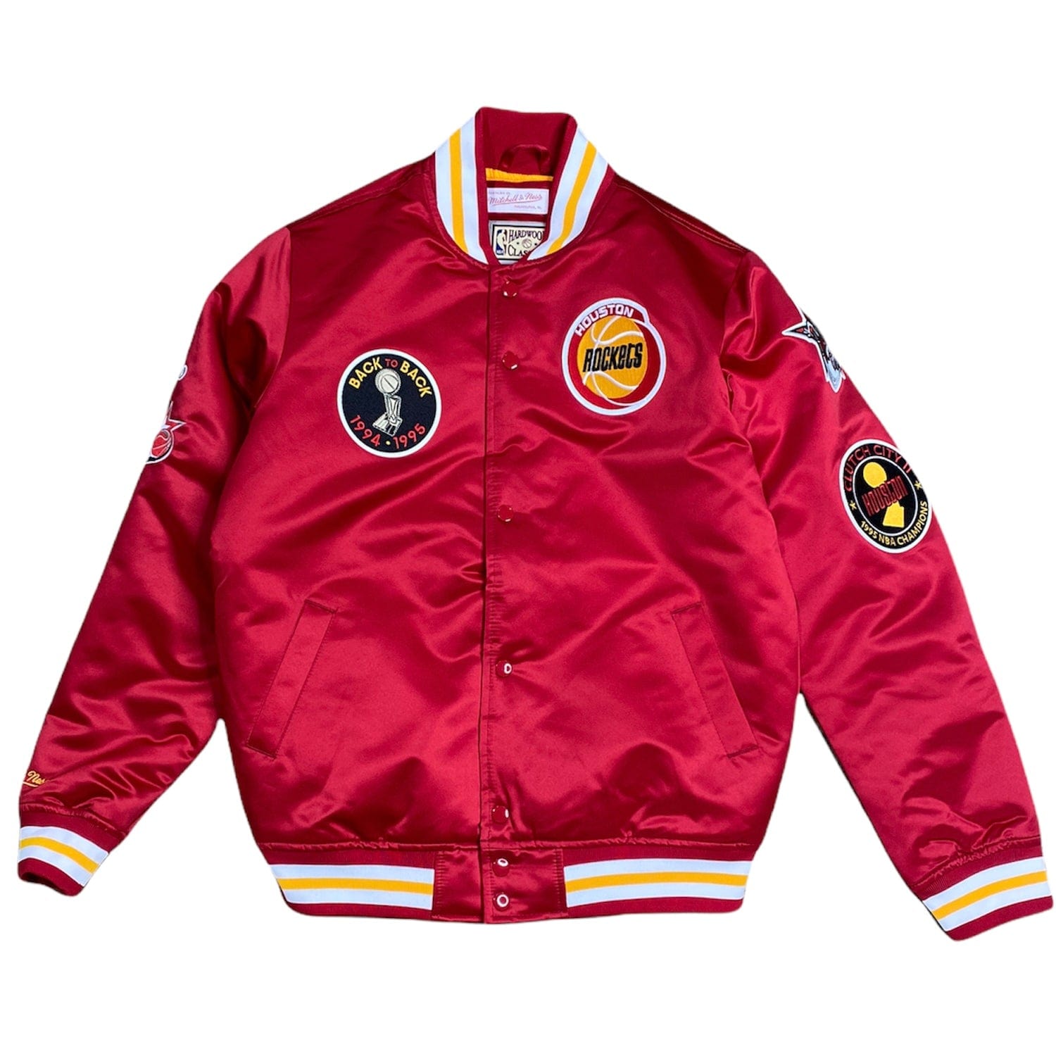 Mitchell & Ness Nba Houston Rockets Champ City Satin Jacket (Red)