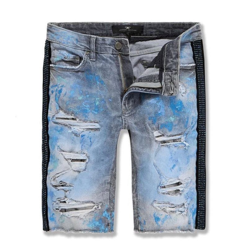 Jordan Craig Vegas Striped Denim Shorts (Ice Blue) J3167S