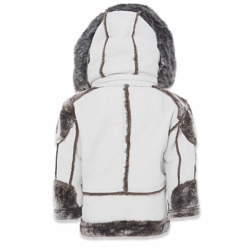 Boys Jordan Craig El Jefe Shearling Moto Jacket (Light Grey) 91590B