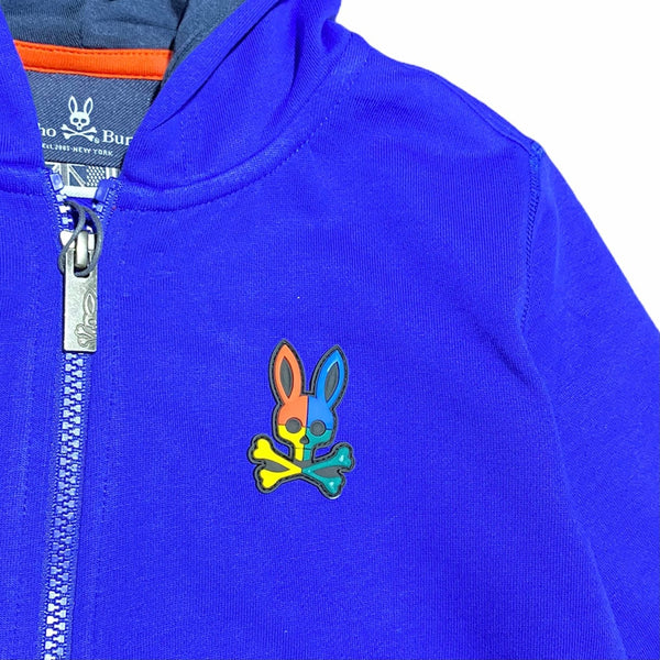 Kids Psycho Bunny Warwick Color Block Logo Hoodie (Bold Blue)