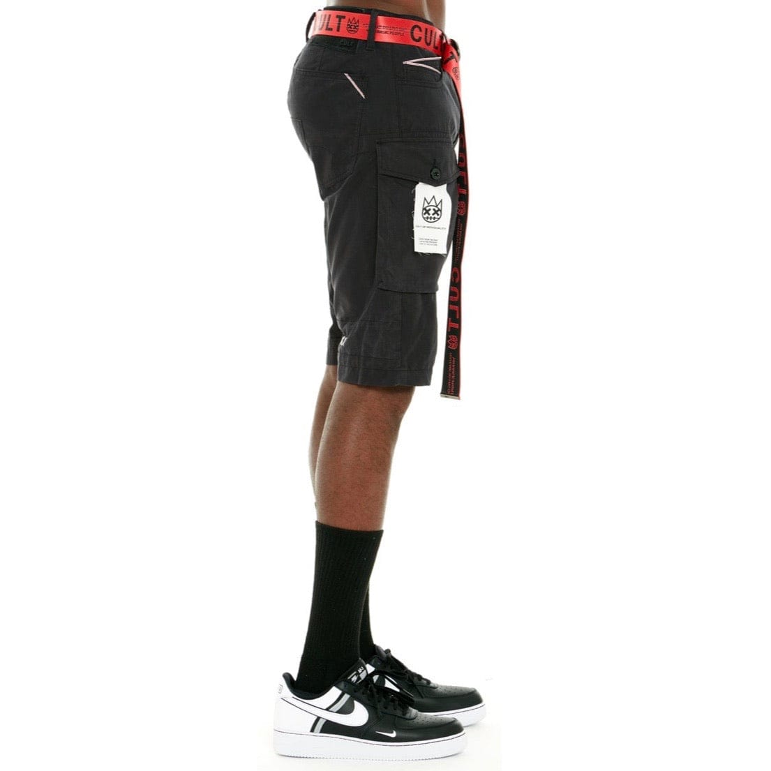 Cult Of Individuality Rocker Cargo Shorts Belted (Black)