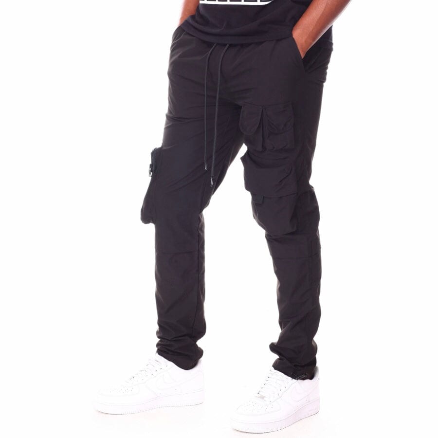 Rebel Minds Nylon Cargo Utility Pants (Black) 122-433