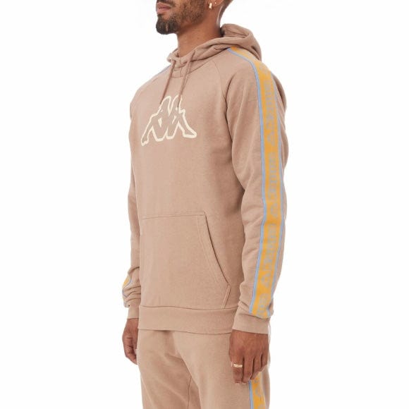 Kappa Logo Tape Apet 2 Hoodie (Brown/Orange-Blue/Beige) 311B7VW