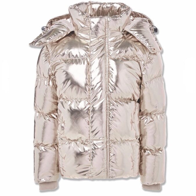 Kids Jordan Craig Metallic Hooded Bubble Jacket (Gold) 91542MK