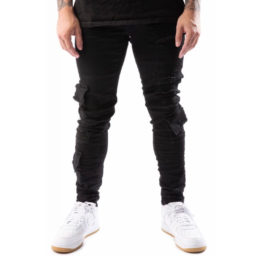 Si Tu Veux Brutini Cargo Jean (Jet Black) TV0013