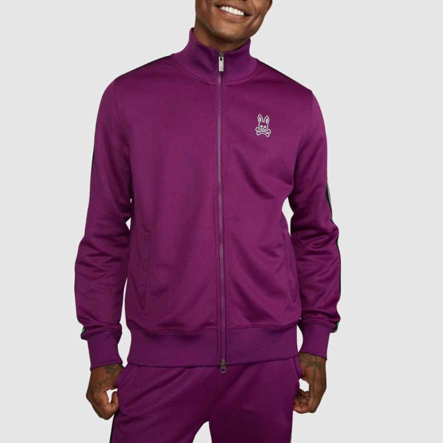 Psycho Bunny Crosby Track Jacket (Mulberry) B6S320Q1CP