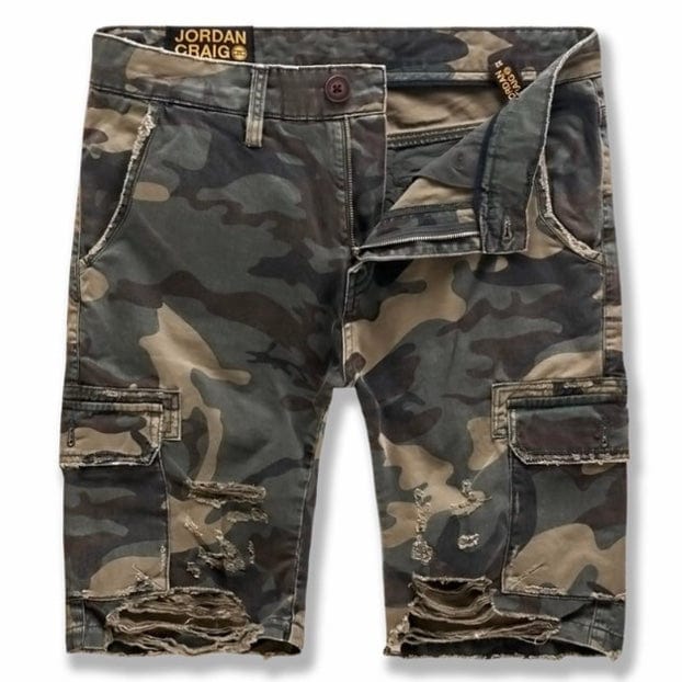 Kids Jordan Craig War Torn Cargo Shorts (Woodland) 4453CK