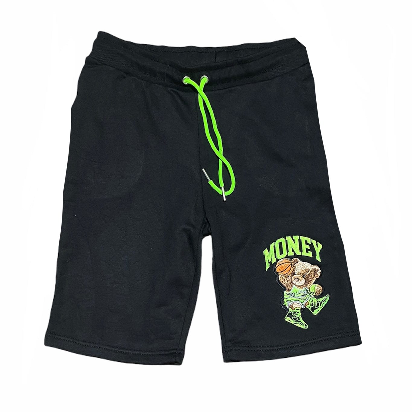 Retro Label 6s Electric Money Shorts (Black/Neon Green) - RL6SEMSH