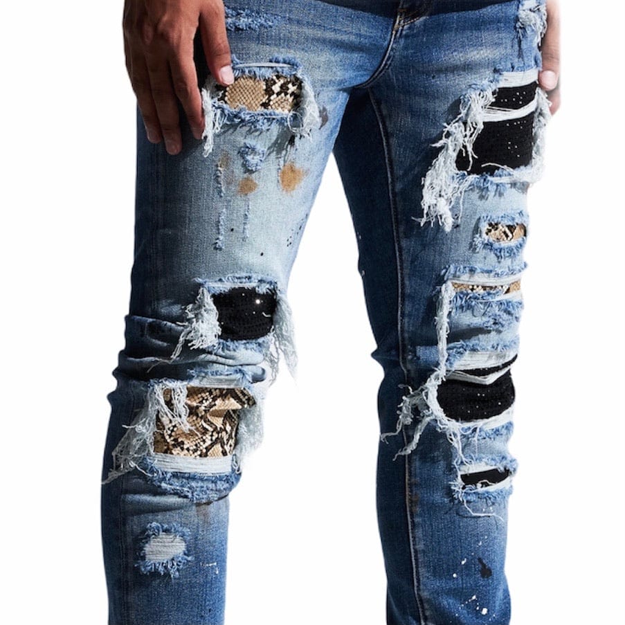 Embellish Crawley Rip & Repair Denim (Indigo Patchwork) EMBSP121-114