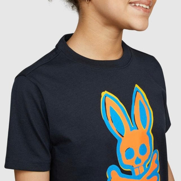 Kids Psycho Bunny Calder Graphic Tee (Navy)