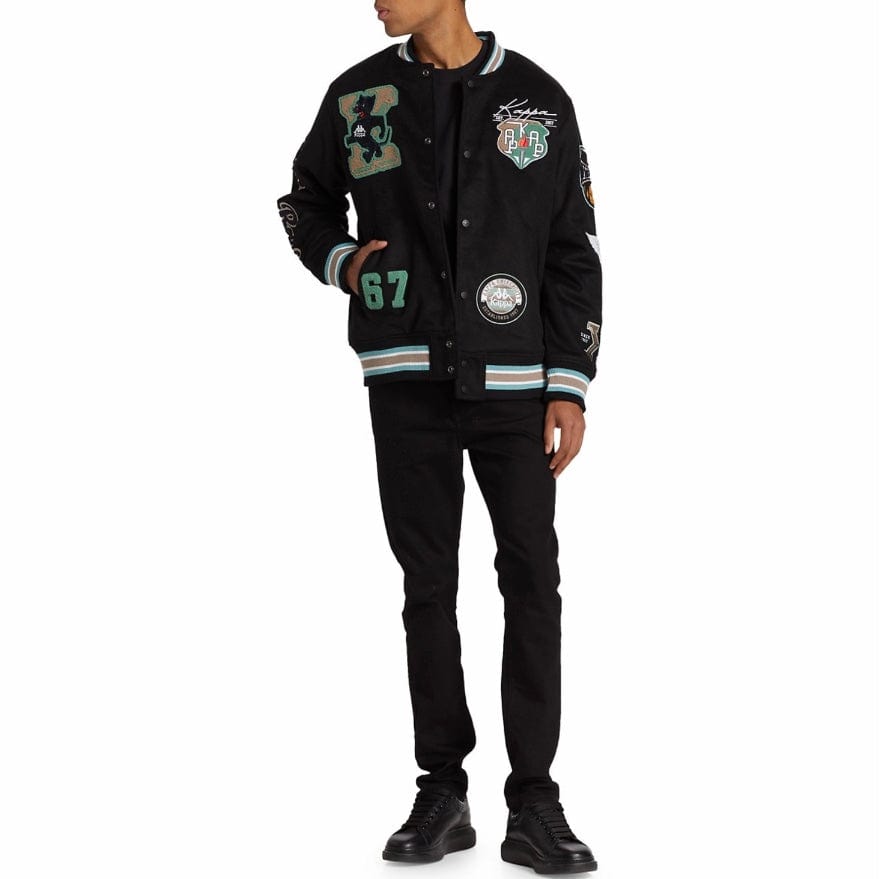 Kappa Authentic Carlton Bomber Jacket (Black/Brown/Chant) 351E78W