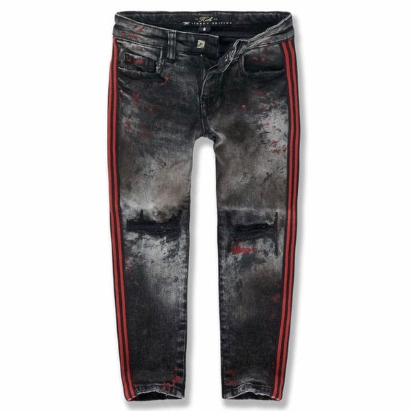 Kids Jordan Craig Sugar Hill Striped Denim Jeans (Crimson) JM3430K