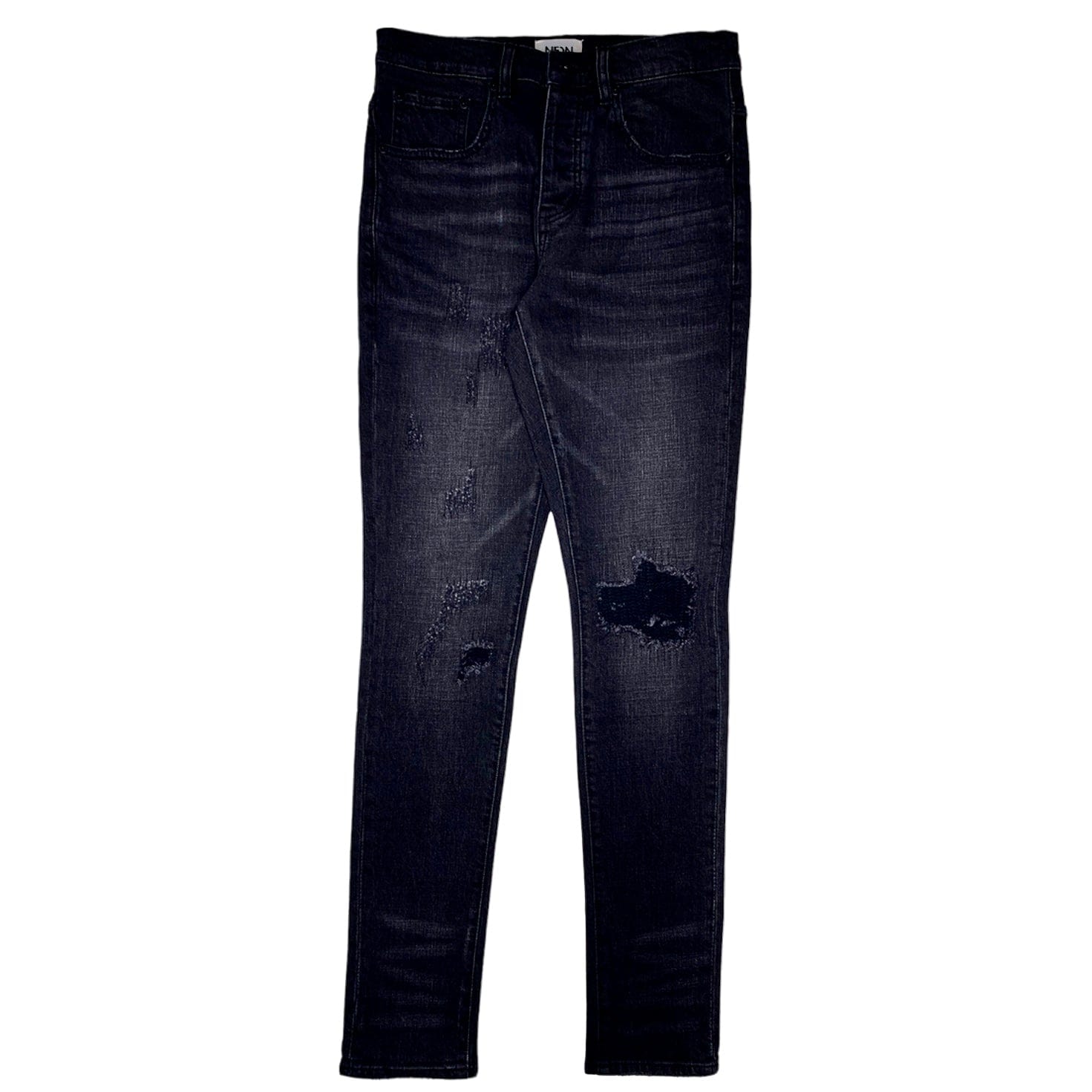 Neon Denim Keith Repair Denim Jean (Black Distress) KTH-120