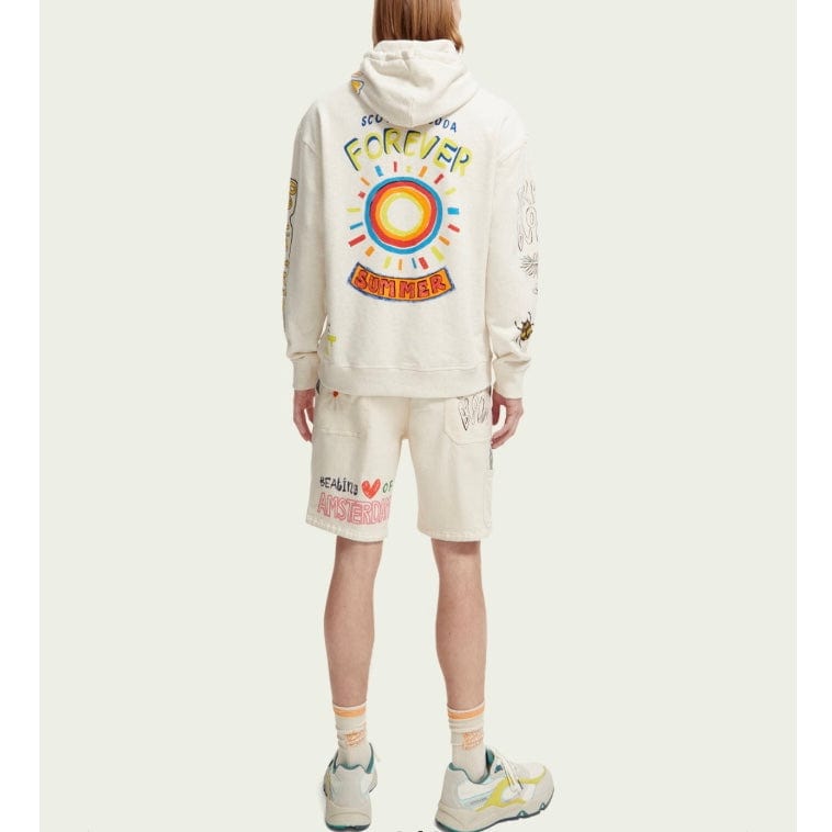 Scotch & Soda Relaxed Fit Artwork Hoodie (Off White) 171667