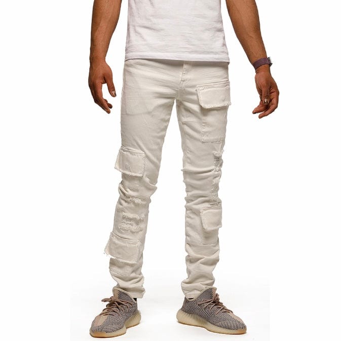 Si Tu Veux Brutini Cargo Jean (White) TV0013