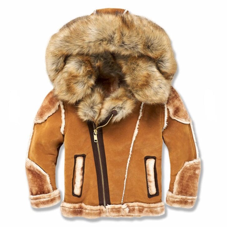 Kids Jordan Craig El Jefe Shearling Moto Jacket (Cognac) 91536K