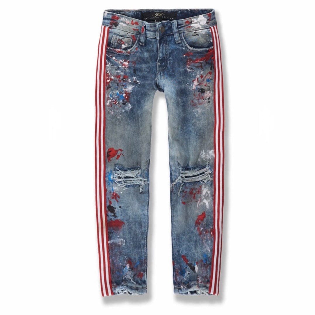 Kids Jordan Craig Sean Talladega Striped Denim Jeans (South Beach) JM3419B