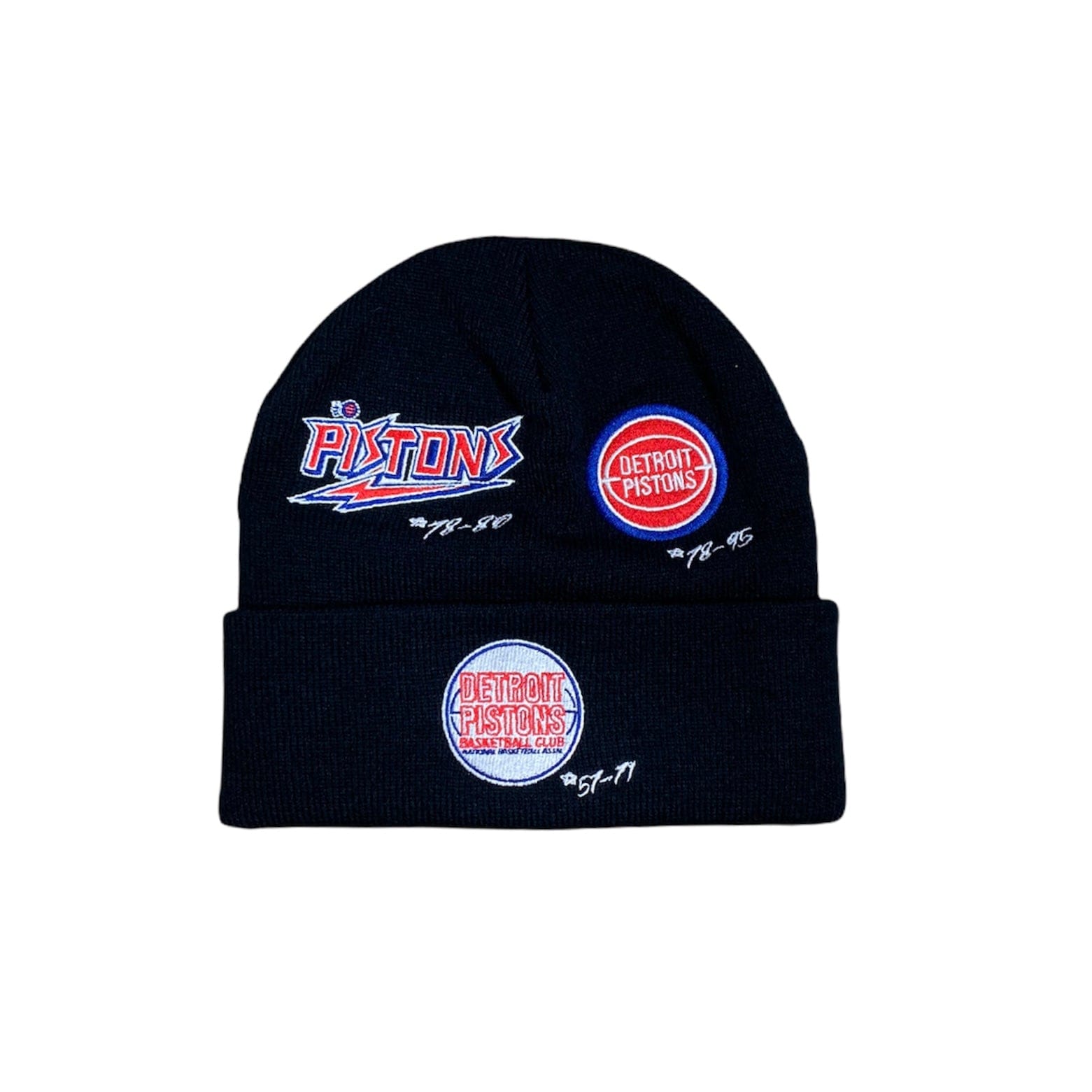 Mitchell & Ness Nba Timeline Knit Beanie Hwc Detroit Pistons (Black)