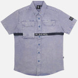 8&9 Strapped Up Button Up Shirt (Vintage Blue) BUVTGBLU