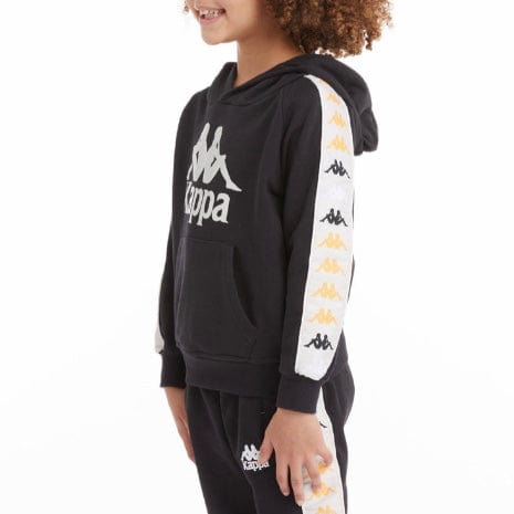 Kids Kappa 222 Banda Hurtado 4 Hoodie (Black Smoke) 35182ZW