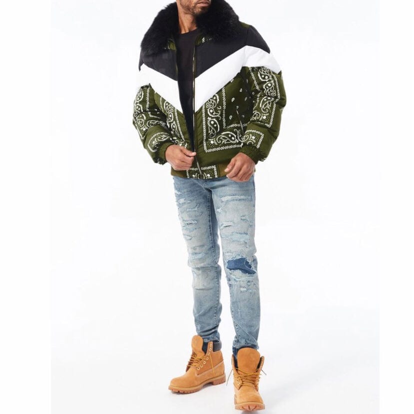 Jordan Craig Represent Bomber Jacket (Olive) 91546P