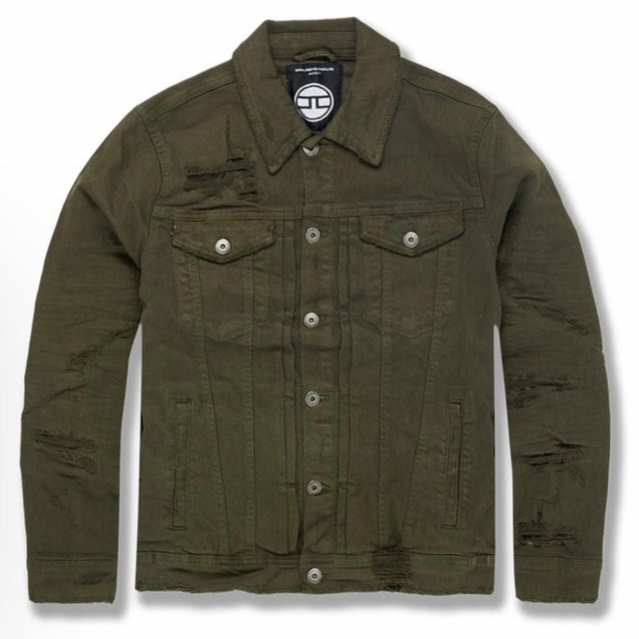 Jordan Craig Ross Tribeca Twill Trucker Denim Jacket (Army Green) JJ955R