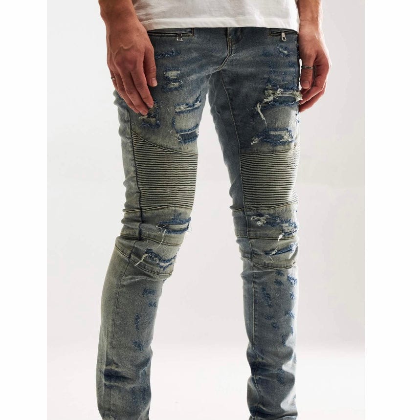 Embellish Stefan Biker Denim Jean (Blue) EMBF221-112