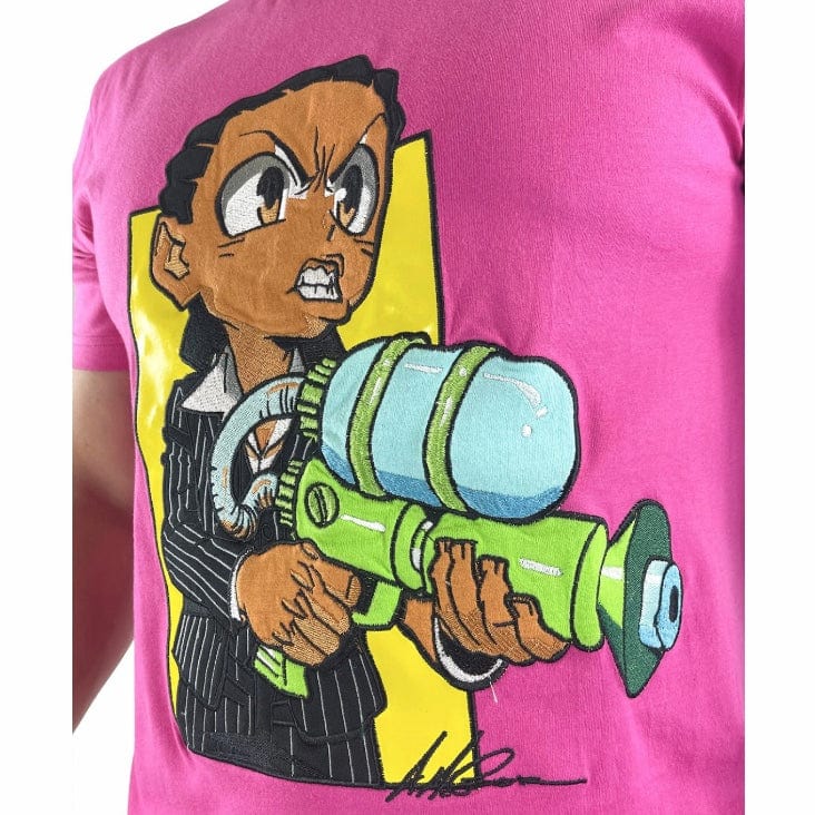 De Kryptic The Boondocks Say Hello To My Little Friend T Shirt (Pink) BD-KT-047