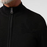 Psycho Bunny Lacomb All Over Bunny Zip Sweater (Black) B6E176W1CO