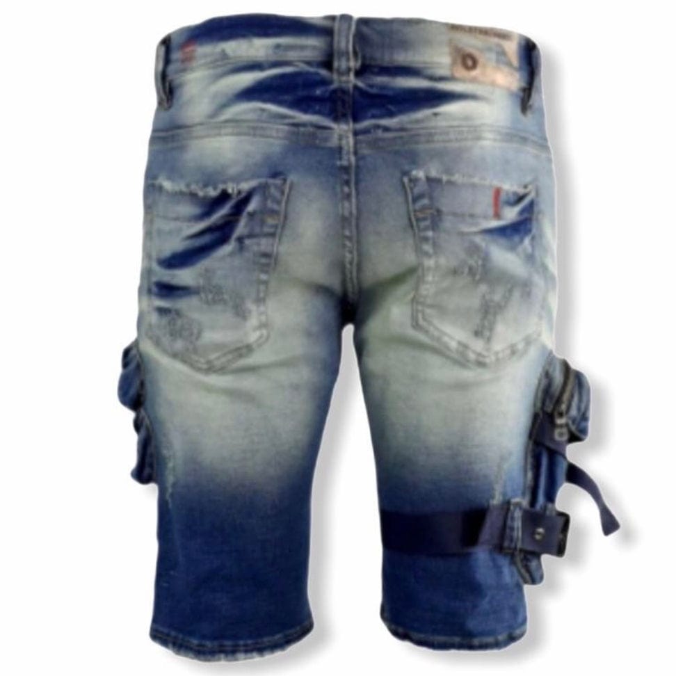 Industrial Indigo Tactical Cargo Denim Shorts (Indigo) INT-WB-272