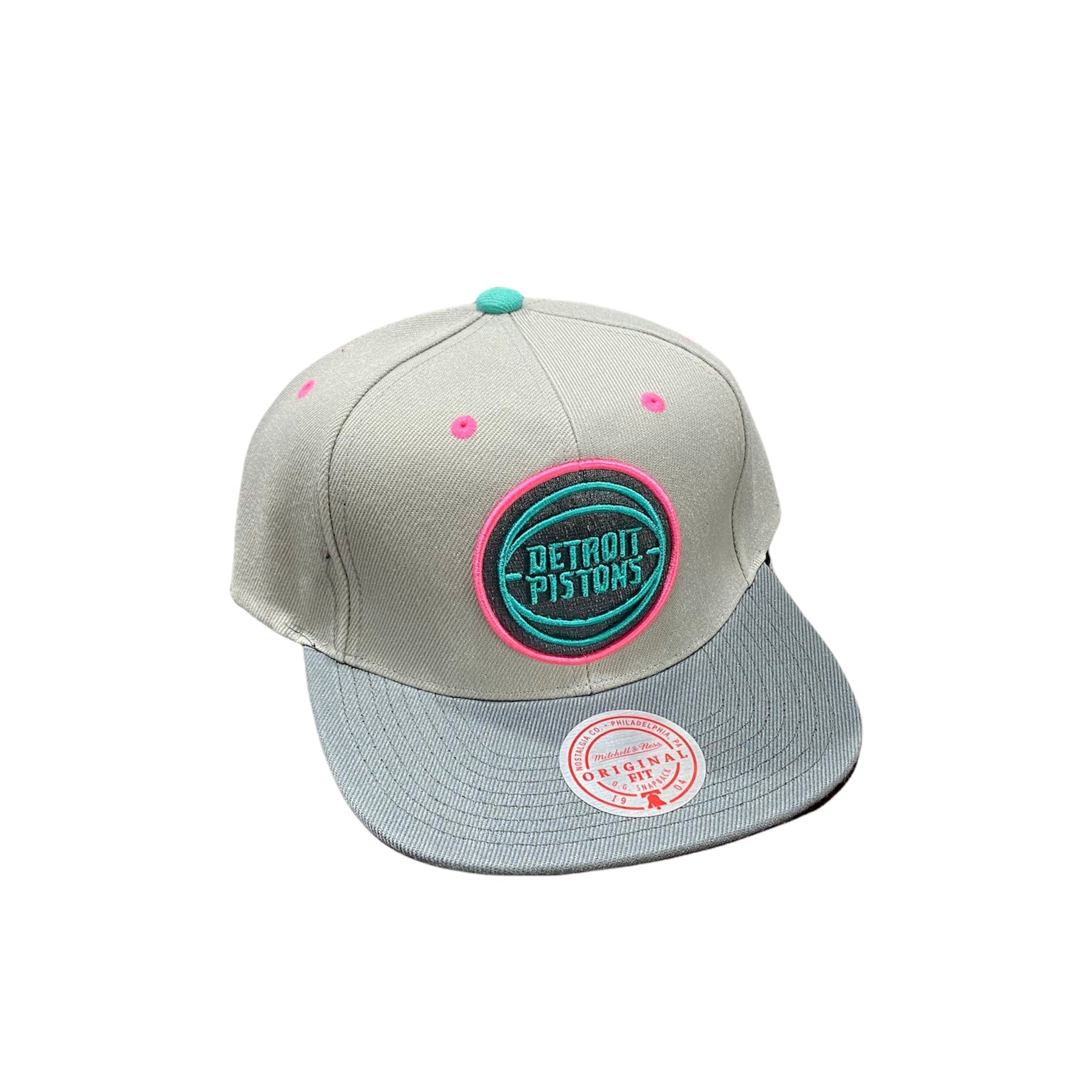 Mitchell & Ness Nba Grey Wolf Mag Pistons Snapback (Light Grey)