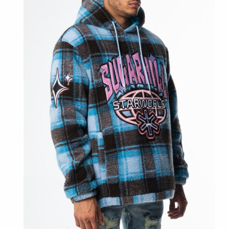 Sugar Hill Starworld Sherpa Hoodie (Blue Plaid) SH22-HOL-13