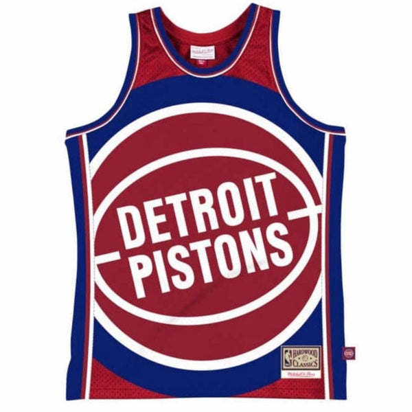 Mitchell & Ness Big Face 2.0 Detroit Pistons Jersey (Red/Royal)