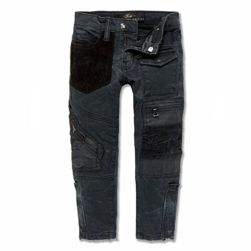 Kids Jordan Craig Patchwork Pants (Black Out) 5643MK