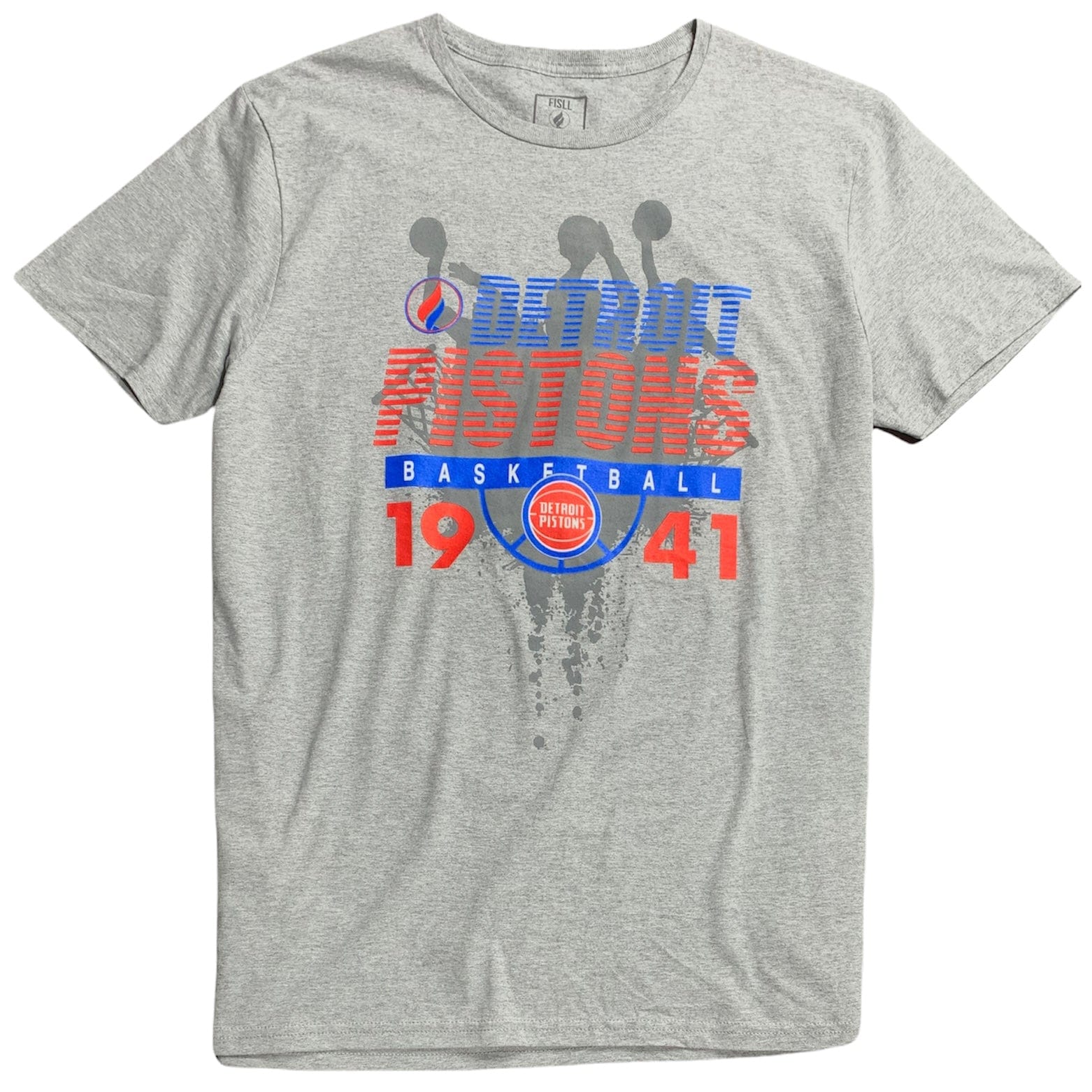 Fisll Est. 1941 Detroit Piston's T-Shirt (Grey) - NBA1233