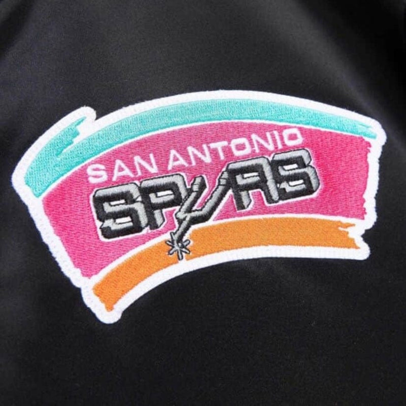 Mitchell & Ness Nba San Antonio Spurs Champ City Satin Jacket (Black)