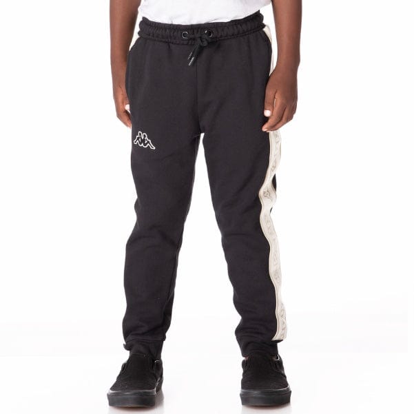 Kids Kappa Logo Tape Anira 2 Sweatpants (Black/Beige) 311B72W