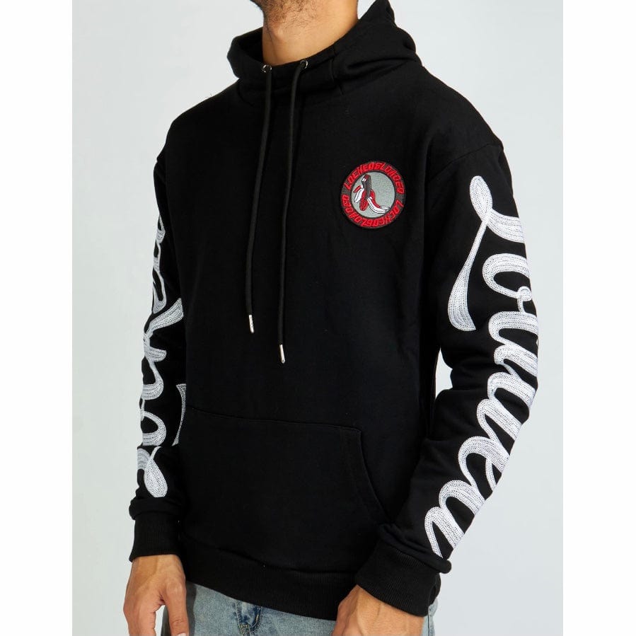 Locked & Loaded Chain Stitch Hoodie (Black/White) LLHSHS1025502