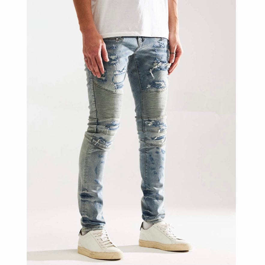 Embellish Stefan Biker Denim Jean (Blue) EMBF221-112