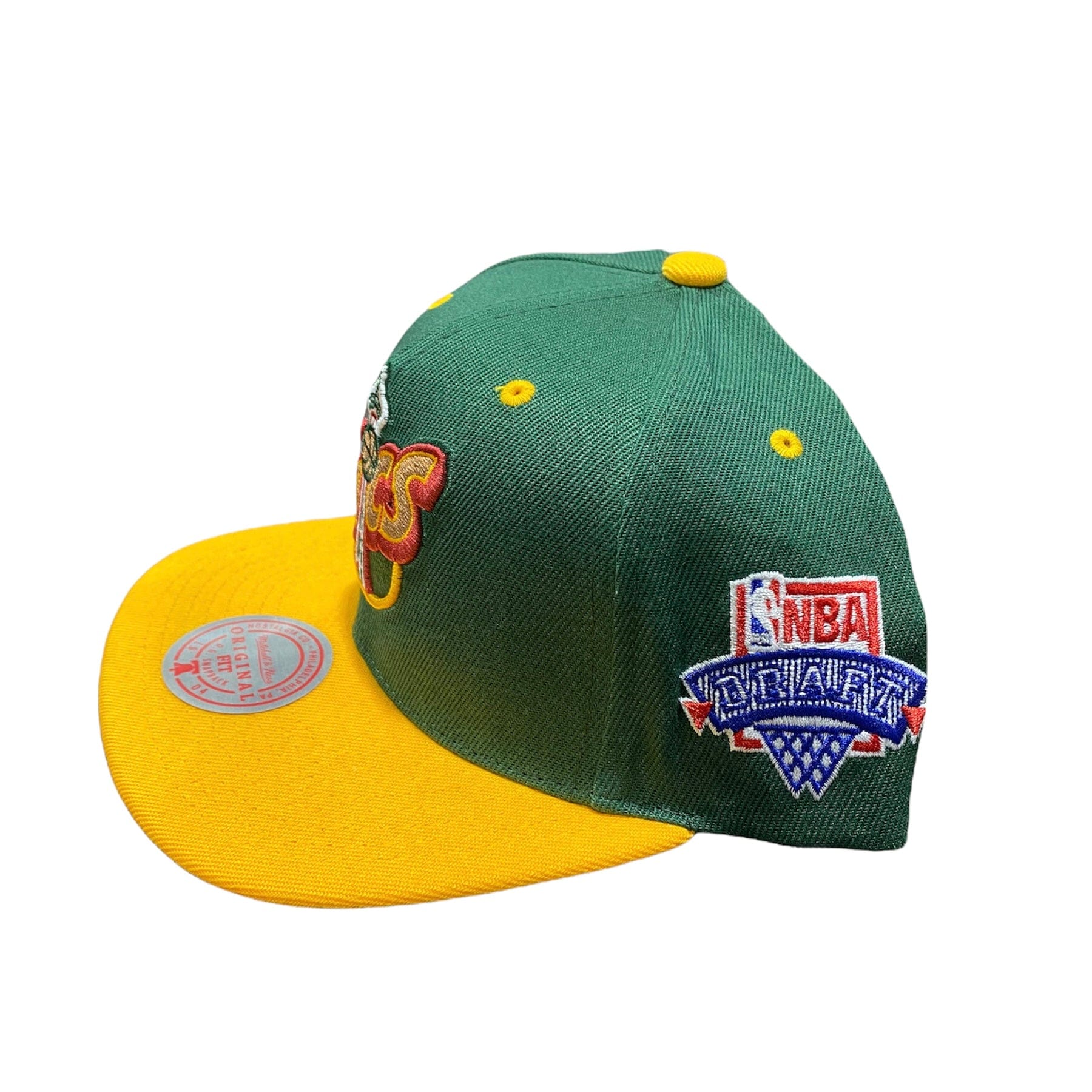 Mitchell & Ness Nba Hwc Supersonics Lotto Pick Snapback (Green/Yellow)