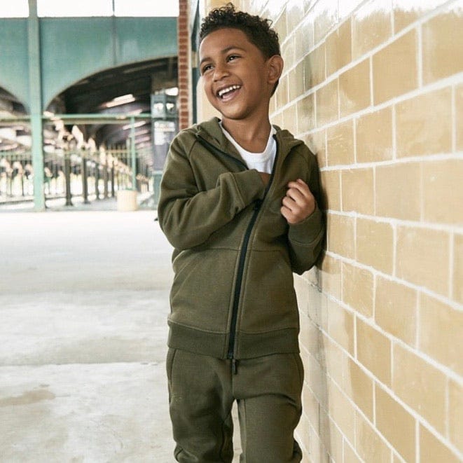 Kids Jordan Uptown Zip Up Hoodie (Olive) 8521HB