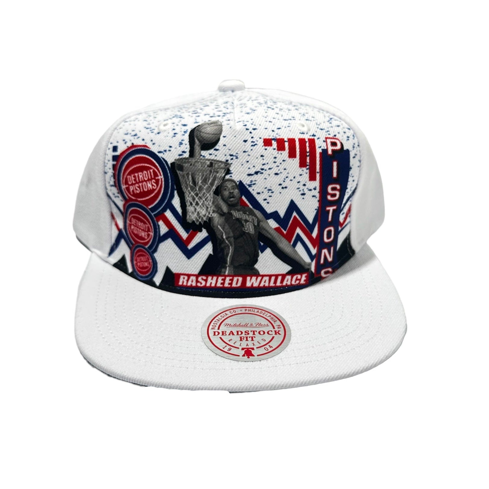 Mitchell & Ness 90's Play A Deadstock Pistons Rasheed Wallace Snapback (White)